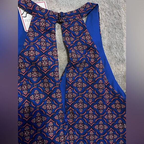 NWT Bisou Bisou V Neck Halter Romper Royal Coral Full lined Size 2 - Picture 5 of 8